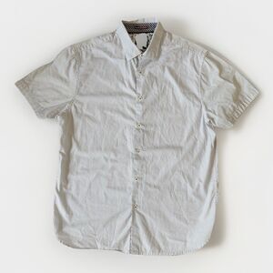Denim & Flower Ricky Singh Shirt L Mens Slim Fit Button Up Short Sleeve Top